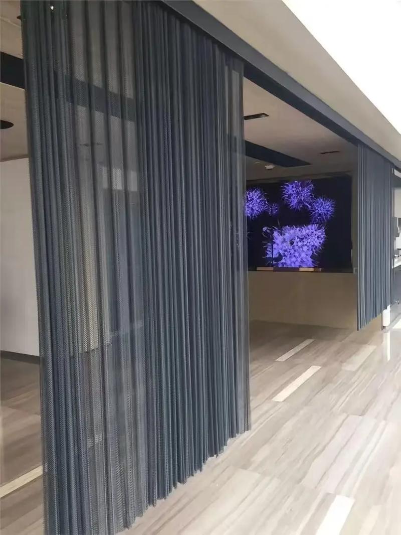Suspended mesh curtain
